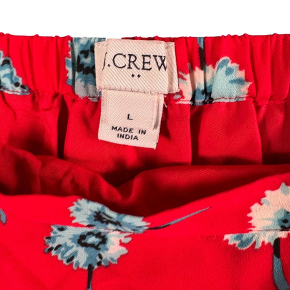 J.Crew Red Floral Wrap Midi Skirt Boho Cottagecore Feminine Size L - Picture 2 of 7
